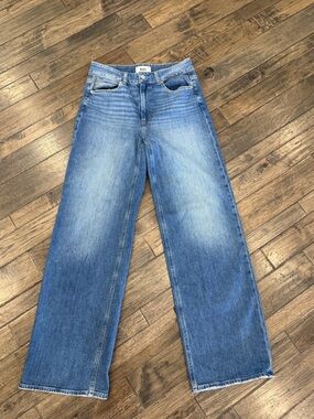 PAIGE Sasha Jeans 29 Stefana Distressed Blue Wide Leg Denim Jeans